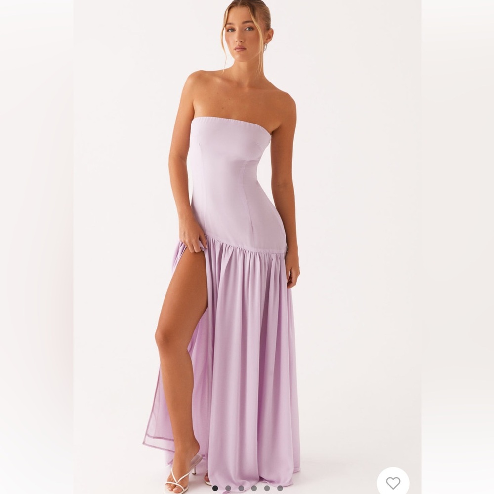 Peppermayo size US8 Eden strapless maxi dress lilac
